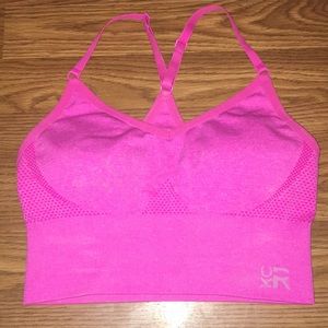 Hot pink sports bra!